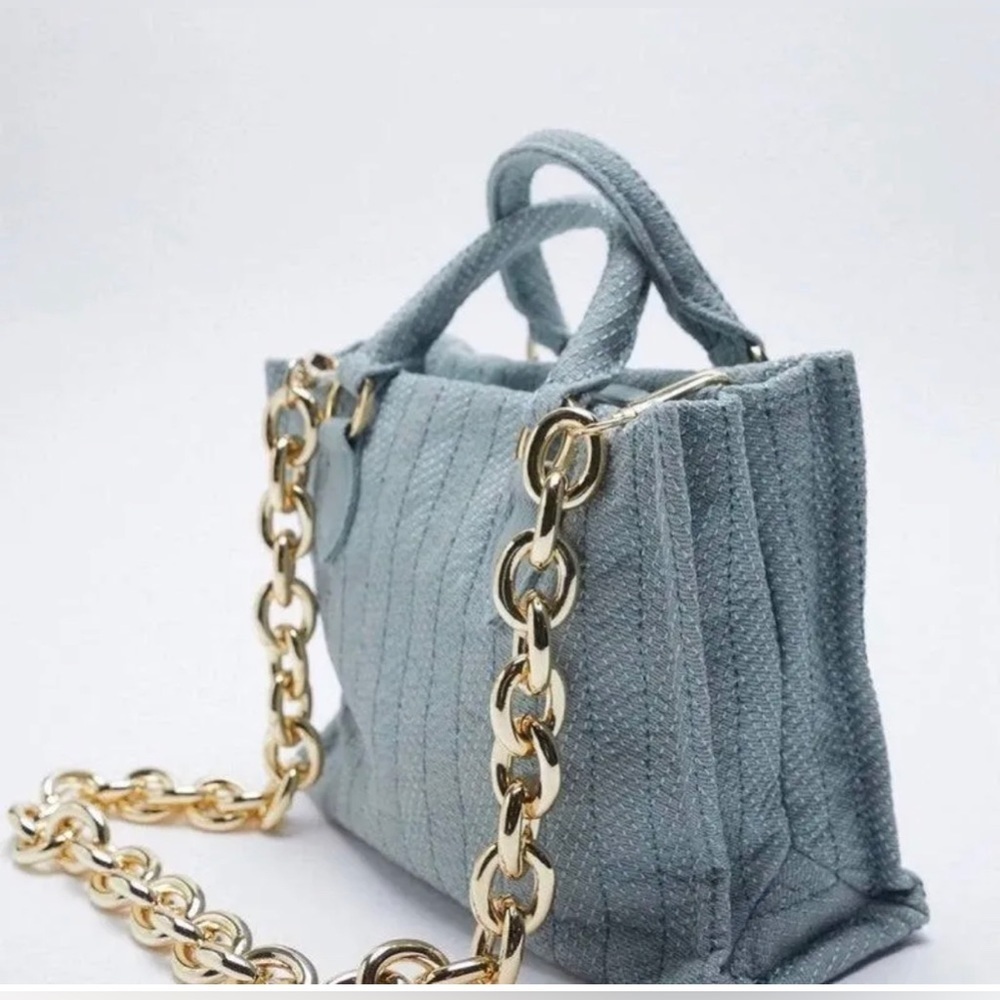 ZARA handbag,size medium,color azul NEW - Picture 3 of 12